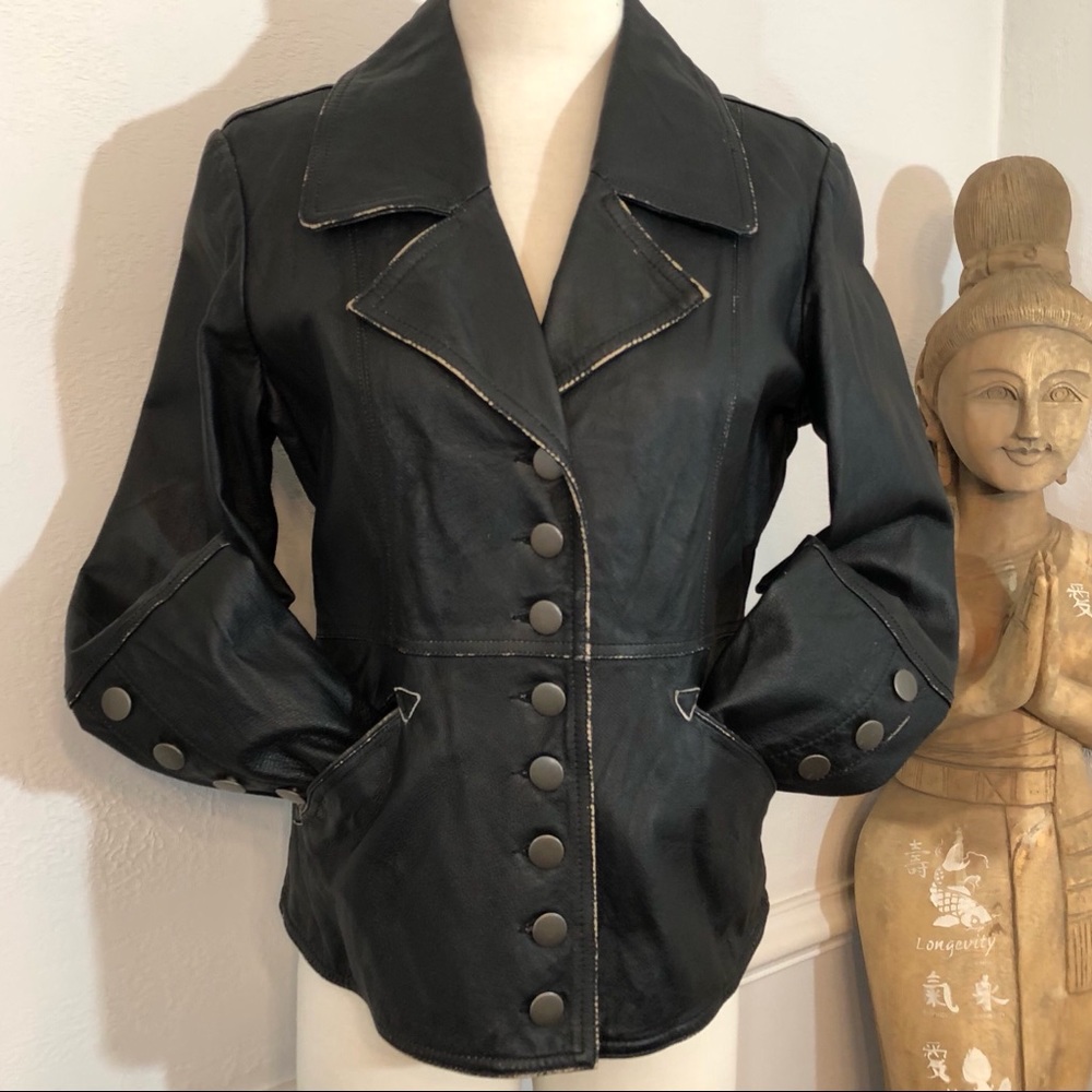 Wilson’s Leather Jacket NWOT “Rocker” Design Leather Rubbed Vintage Look M - Picture 3 of 10